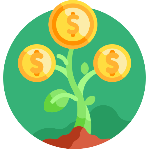 Money tree icon to show how invoicey recovers outstanding payments from unpaid invoices.